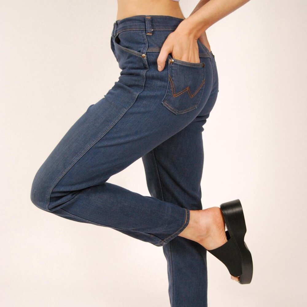 70s Wrangler Jeans (26) dark blue slim fit high waisted long